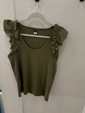 Old Navy Olive Green Ruffle Sleeve Tank